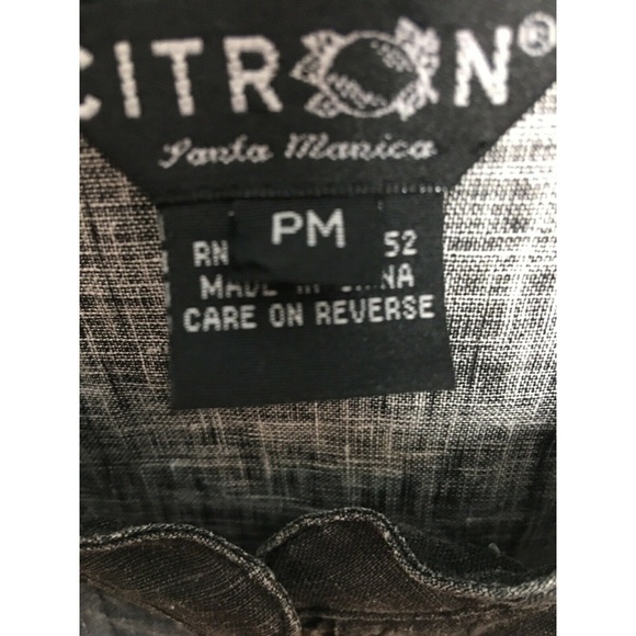 Citron Charcoal Blouse with Red Embroidery - Picture 3 of 5